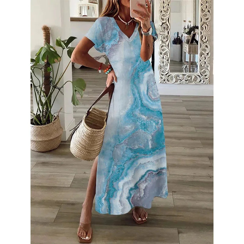 Elegancka sukienka maxi w stylu plażowym
