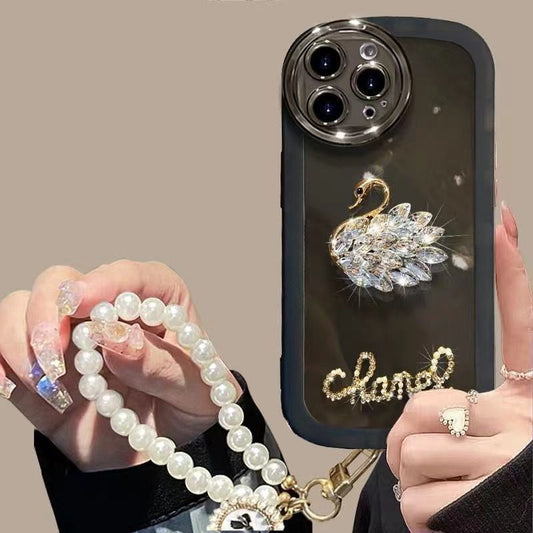Luxury Rhinestone Swan Iphone Case
