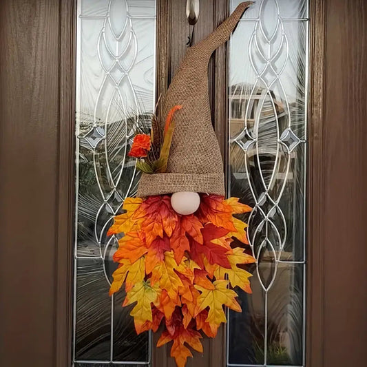 Jesienny gnom klonowy Wieszak na drzwi wejściowe